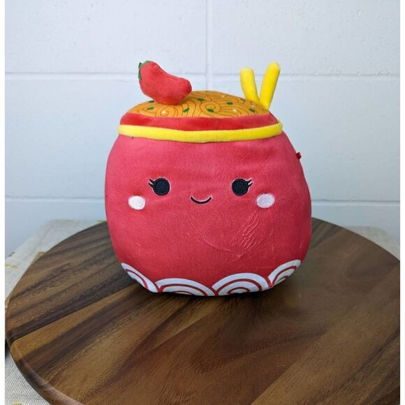 Squishmallow Kellytoy Food Squad Odion The Red Fire Spicy Noodles - Picture 1 of 7